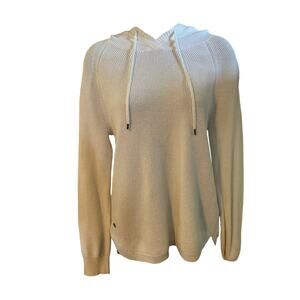 Women’s sz M Lauren by Ralph Lauren knit hoodie in cream color. New condition.
